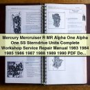 Mercury Mercruiser R MR Alpha One Sterndrive Units 1983-1990 Workshop Service Repair Manual