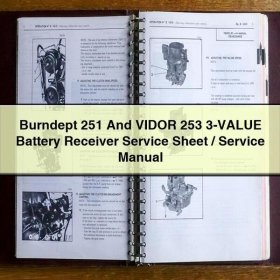 Burndept 251 And VIDOR 253 3-VALUE Battery Receiver Service Sheet/Service Repair Manual
