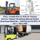 STILL Forklift R70-15 R70-16 Factory Service/Repair/ Workshop Manual (Ident-No.: 1640726 (ex145 907) R 7011/7031)