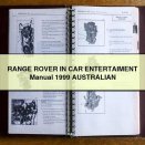 RANGE ROVER IN CAR ENTERTAIMENT Manual 1999 AUSTRALIAN