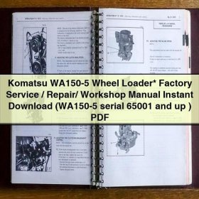 Komatsu WA150-5 Wheel Loader Factory Service/Repair/ Workshop Manual (WA150-5 serial 65001 and up )