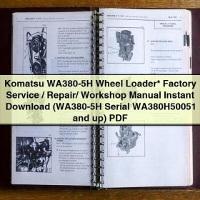 Komatsu WA380-5H Wheel Loader Factory Service/Repair/ Workshop Manual (WA380-5H Serial WA380H50051 and up)