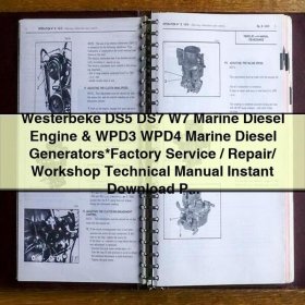 Westerbeke DS5 DS7 W7 Marine Diesel Engine & WPD3 WPD4 Marine Diesel Generators Factory Service Manual